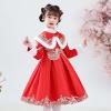 Baby Toddler Girl Dress Round Neck Long Sleeves Fall Dress Holiday Chinese New Year Dresses for (Red, 12-13 Years) view 4