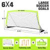 RUNBOW 6x4 ft Portable Kids Soccer Goal for Backyard Practice Soccer Net with Carry Bag (6x4 FT, 1 Pack, Light Yellow) view 4