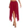 YEAHDOR Women Sheer Chiffon Ballet Skirt Asymmetrical Long Dance Skirts Ballerinas Performance Costume Burgundy One Size view 1