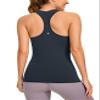 CRZ YOGA Women's Butterluxe Yoga Workout Tank Tops Racerback Sleeveless Camisole Athletic Gym Shirts True Navy Small view 1