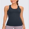 CRZ YOGA Women's Butterluxe Yoga Workout Tank Tops Racerback Sleeveless Camisole Athletic Gym Shirts True Navy Small view 2