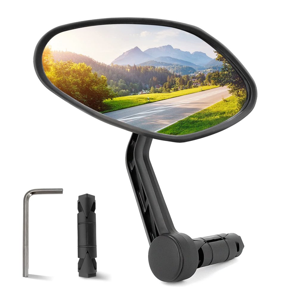 Arkham Bike Mirror for Handlebar HD Bar End Bicycle Mirror Thickened Auto-Grade Glass for Handlebar Rearview Mirror Multi-Angle Adjustable, E-Bike Universal(Oval Single)