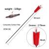 Lamehfyo 31" Carbon Arrows Target Flu-Flu Arrows Spine 500 Hunting and Target Practice Arrows with 4pcs Turkey Feathers for Small Game Hunting Shooting (red, 12pcs) view 2
