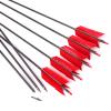 Lamehfyo 31" Carbon Arrows Target Flu-Flu Arrows Spine 500 Hunting and Target Practice Arrows with 4pcs Turkey Feathers for Small Game Hunting Shooting (red, 12pcs) view 3