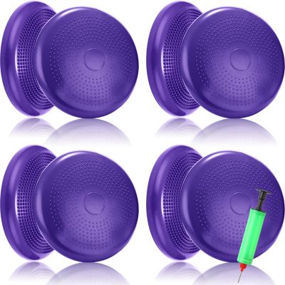 Jerify 4 Pcs Wiggle Seat Flexible Inflated Wobble Cushion Stability Balance Pad Balance Disc Sensory Seat for Men Women Fitness Physical Exercise Improving Posture Home Office(Purple)