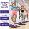 Jerify 4 Pcs Wiggle Seat Flexible Inflated Wobble Cushion Stability Balance Pad Balance Disc Sensory Seat for Men Women Fitness Physical Exercise Improving Posture Home Office(Purple) view 4