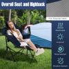 Giantex Outdoor Hammock Camping Chair - Rocking Chair with Removable Footrest, Adjustable Backrest, Pillow, Cup Holder, Storage Bag, Portable Fishing Chair for Poolside Patio Folding Chair (2, Navy) view 4