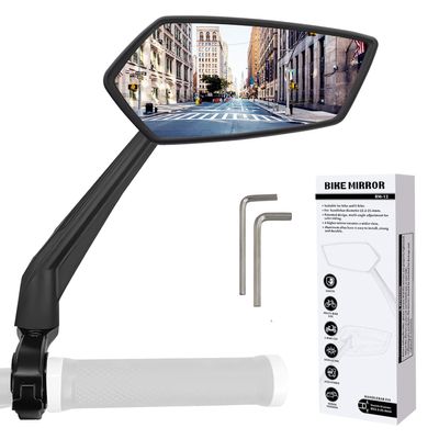 Arkham Bike Mirror for Handlebar Adjustable Bicycle Rear View Mirror 360 Rotatable, HD Glass Bicycle Mirror Shakeproof, Easy Installation,Wide View Angle, Essential Bike Tool for All Bicyclists,Right