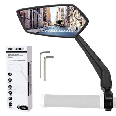 Arkham Bike Mirror for Handlebar Adjustable Bicycle Rear View Mirror 360 Rotatable, HD Glass Bicycle Mirror Shakeproof, Easy Installation,Wide View Angle, Essential Bike Tool for All Bicyclists,Left