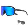 KAPVOE Polarized Cycling Glasses with 3 Interchangeable Lenses TR90 Sports Sunglasses Women Men view 1