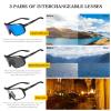 KAPVOE Polarized Cycling Glasses with 3 Interchangeable Lenses TR90 Sports Sunglasses Women Men view 3