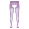 Daenrui Woman's Oil Glossy Pantyhose Tights Hollow Out Thigh High Suspender Stocking Footed Legging Type X One Size view 3