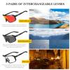 KAPVOE Polarized Cycling Glasses with 3 Interchangeable Lenses TR90 Sports Sunglasses Women Men view 3