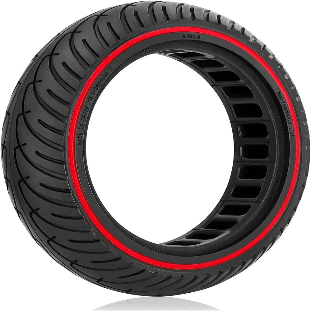Amitor 8 1/2 Scooter Solid Tires, 8.5 Solid Tire for Electric Scooter, 8.5 Inch Electric Scooter Replacement Wheels Honeycomb, 50/75-6.1 Non-pneumatic (Red_1PC_01)