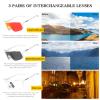 KAPVOE Polarized Cycling Glasses with 3 Interchangeable Lenses TR90 Sports Sunglasses Women Men view 3