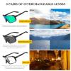 KAPVOE Polarized Cycling Glasses with 3 Interchangeable Lenses TR90 Sports Sunglasses Women Men view 3