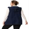 Agnes Orinda Plus Size Denim Vest for Women Sleeveless Lightweight Hoodie Utility 2024 Denim Jacket Vests 2X Black Blue view 4