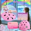DINILEMU Kids Bike Helmet with DIY Stickers and Knee Pads Elbow Pads Wrist Guard Set for Ages 3-5-8 Toddler Boys Girls Helmet for Roller Skates Cycling Skateboarding Bicycle Scooter-Pink view 2