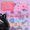 DINILEMU Kids Bike Helmet with DIY Stickers and Knee Pads Elbow Pads Wrist Guard Set for Ages 3-5-8 Toddler Boys Girls Helmet for Roller Skates Cycling Skateboarding Bicycle Scooter-Pink view 4