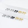 1 Pair Implant Grade Titanium Stud Earrings Set Hypoallergenic 3mm 4mm 5mm 6mm Cubic Zirconia G23 Titanium Earring Studs for Women Men for Sensitive Ear (5mm bezel gold AB) view 2