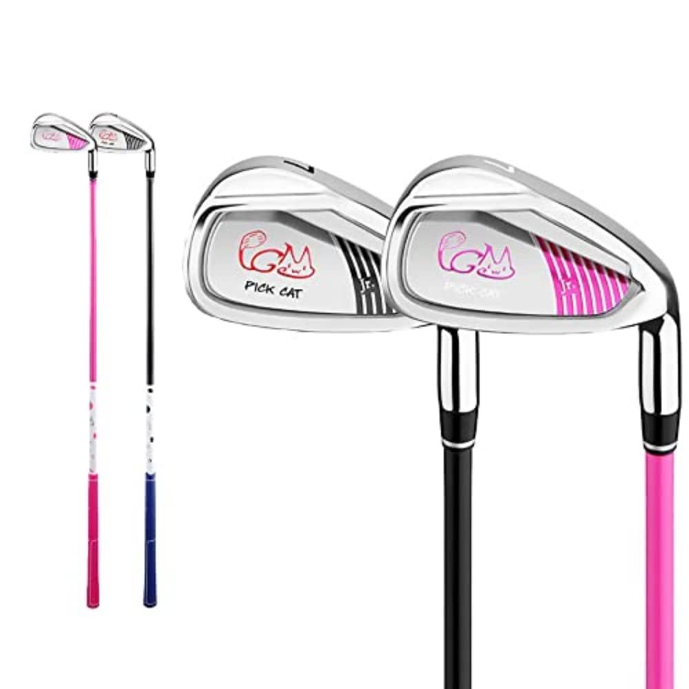 Kids Golf Clubs Irons, #7 Zinc Alloy Head Lightweight Carbon Shaft Steel R Stiffness, 28''-32'' Golf Irons for Children (Black,28'' for Age 3-5)