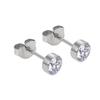 1 Pair G23 Titanium Stud Earrings Set Hypoallergenic 3mm 4mm 5mm 6mm Cubic Zirconia Studs for Women Men for Sensitive Ear(5mm bezel silver clear) view 1