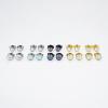 1 Pair G23 Titanium Stud Earrings Set Hypoallergenic 3mm 4mm 5mm 6mm Cubic Zirconia Studs for Women Men for Sensitive Ear(5mm bezel silver clear) view 3