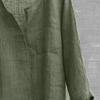 Unisex Plus Size V-Neck Lightweight Oversize Tops Casual Loose Linen Summer Beach Shirts Long Sleeve Cotton Yoga Slouchy Tee Army Green view 2