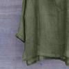 Unisex Plus Size V-Neck Lightweight Oversize Tops Casual Loose Linen Summer Beach Shirts Long Sleeve Cotton Yoga Slouchy Tee Army Green view 4
