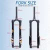 BUCKLOS 26/27.5/29 inch Electric Mountain Bike Air Suspension Inverted Downhill ForkThru Axle Boost 15x110mm Travel 140/180mm Rebound Adjust 1-1/8" Straight Tapered Disc Brake Bicycle Front Forks view 4