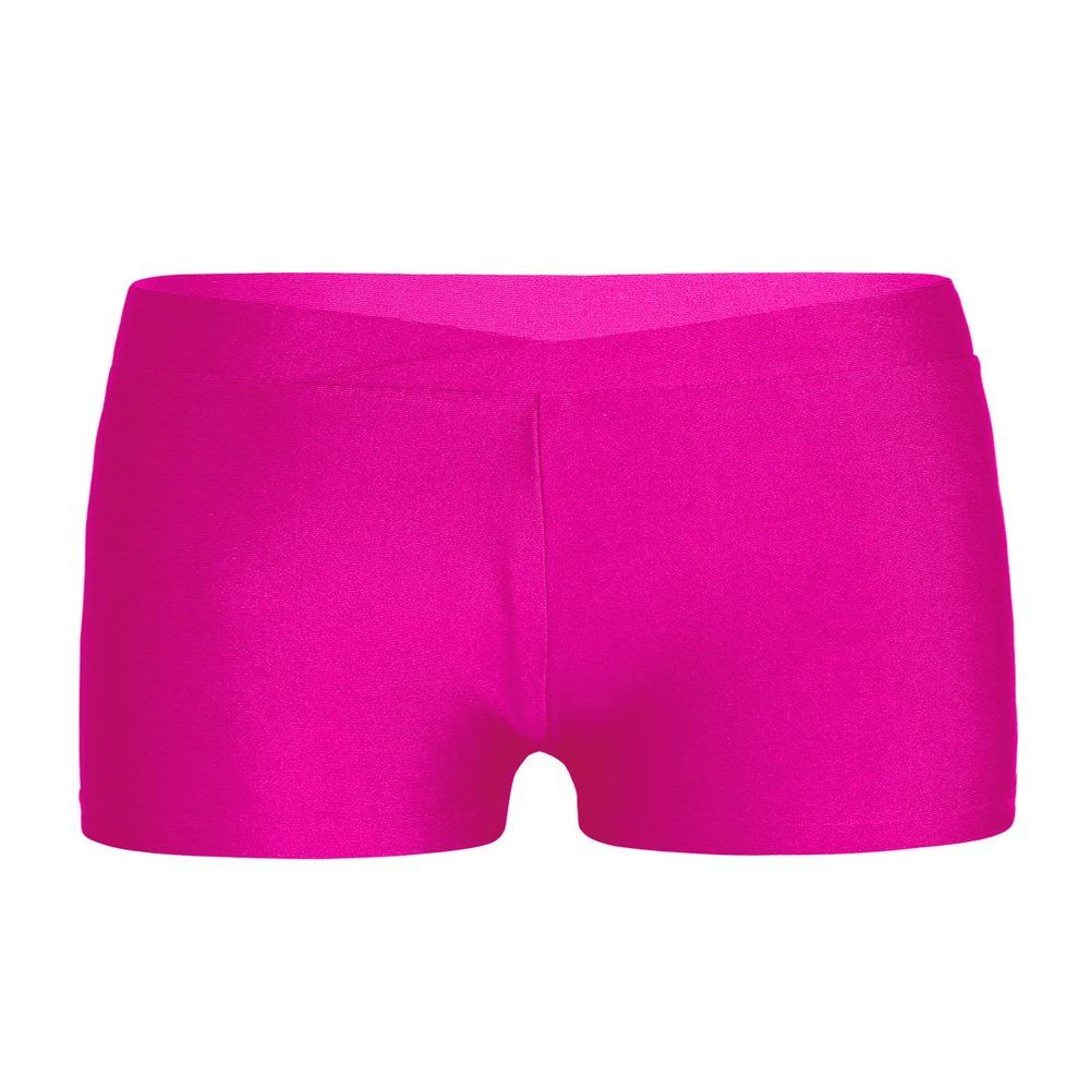dPois Kids Girls V-Front Waistband Shorts Ballet Dance Shorts Bottoms Workout Running Jogging Activewear Rose 9-10 Years