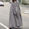 XUNRYAN Women's Wool Blend Capes Hooded Cloak Outwear Poncho Open Front Cardigan Autumn Winter Maxi Long Trench Coat view 2