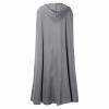 XUNRYAN Women's Wool Blend Capes Hooded Cloak Outwear Poncho Open Front Cardigan Autumn Winter Maxi Long Trench Coat view 4
