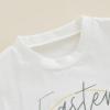 Baby Easter Outfit Newborn Girl Boy Bunny Letter Print Romper Tops Short Sleeve Shirt 1st Easter Summer Clothes (White Easter Sunday,0-3 Months) view 4