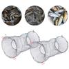 2pcs Foldable Fishing Trap Net, Crab Trap, 13x23 6in Foldable Cast Net Fishing Bait Trap, Crawfish Trap Fishing Net Fishing Accessories, Minnow Trap Crab Fish Portable Foldable Crawfish N view 4