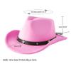 Jastore Kids Girls Boys Western Cowboy Cowgirl Hat with Buckle Belt Felt Fedora Hat (Hot Pink, 4-12 Years) view 2