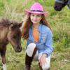 Jastore Kids Girls Boys Western Cowboy Cowgirl Hat with Buckle Belt Felt Fedora Hat (Hot Pink, 4-12 Years) view 4