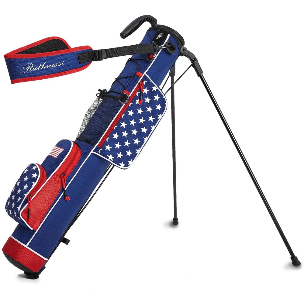 RUTHNISSI Golf Stand Bag, Lightweight Golf Easy Carry Bag with Padded StrapDurable Pitch n Putt Golf Bag, Practice Ranger Sunday Golf Bag for Men&Women
