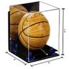 Better Display Cases Acrylic Mini - Miniature (not Full Size) Basketball Display Case with Mirror Case, Dark Blue Risers, Wall Mount and Black Base (B03/A015) view 2