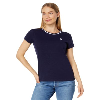 U.S. POLO ASSN. Ringer Neck Trim Tee Evening Blue XL