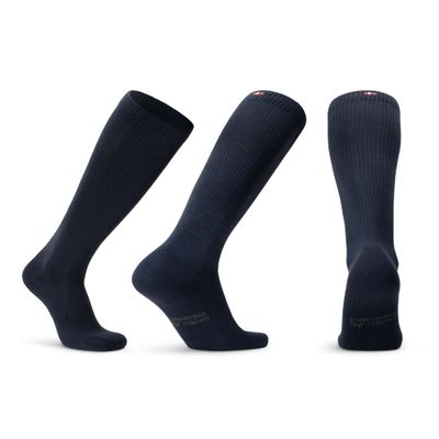 DANISH ENDURANCE Organic Compression Socks for Women and Men, Running Socks, Mens Knee High, Medias de Compresin, 1-3 Pack, Navy, Medium