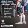 DANISH ENDURANCE Organic Compression Socks for Women and Men, Running Socks, Mens Knee High, Medias de Compresin, 1-3 Pack, Navy, Medium view 3