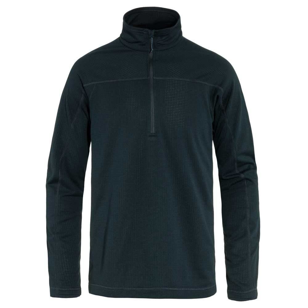 Fjllrven Abisko Lite Men's Half Zip Fleece - Breathable, Comfortable, Lightweight Fleece Warmth - Hiking, Trekking, Dark Navy, X-Large