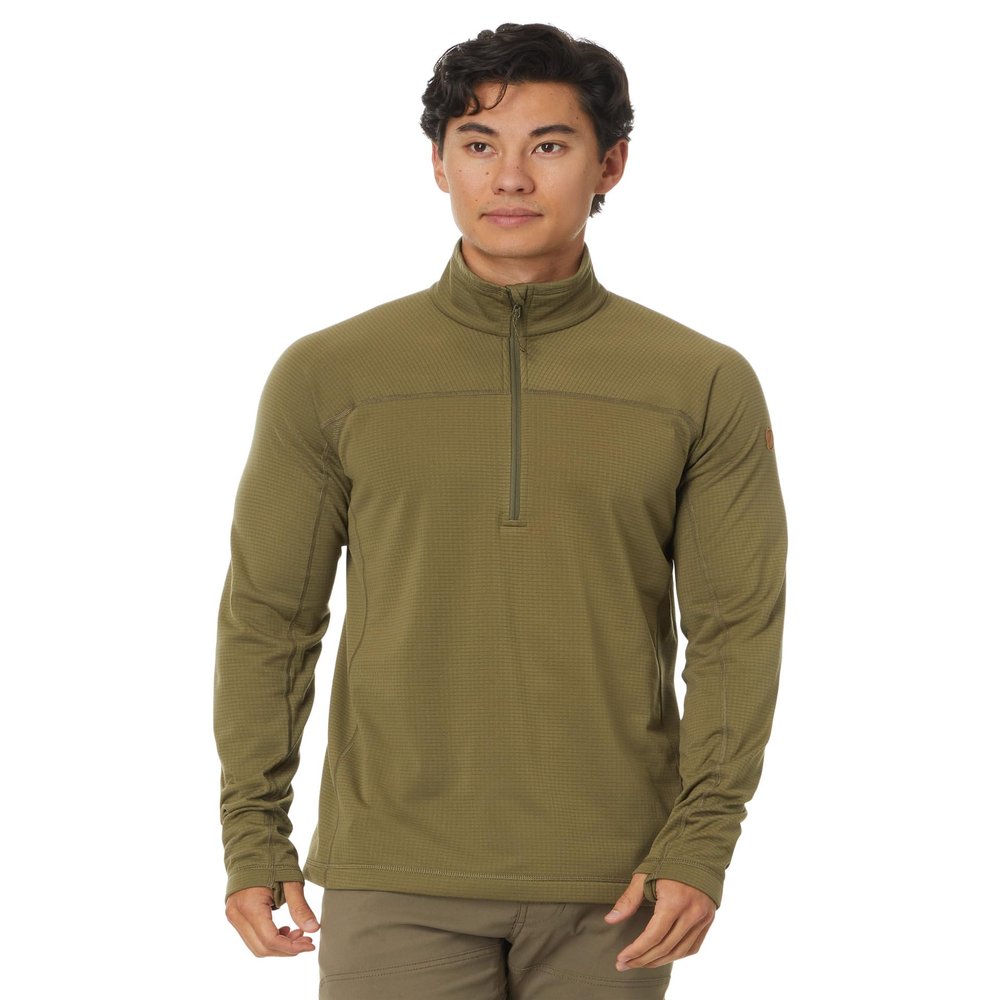 Fjllrven Abisko Lite Men's Half Zip Fleece - Breathable, Comfortable, Lightweight Fleece Warmth - Hiking, Trekking, Green, XL
