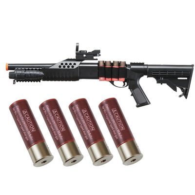350 FPS AGM Airsoft Tactical Pump Action Airsoft Shotgun with Extra 3 Shell