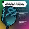 Helium Pickleball Paddles Set of 4 - USAPA Certified - Graphite Fiberglass Surface, Lightweight Honeycomb Core view 3