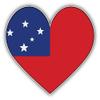 Samoa Heart Flag Car Bumper Sticker Decal view 1