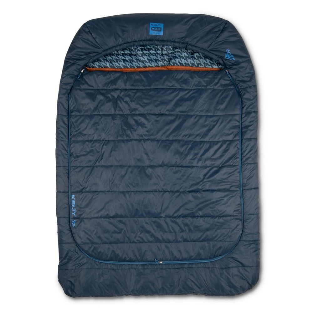 Kelty Tru.Comfort Doublewide 2P 20 Degree Sleeping Bag, Two Person, Synthetic Fill, Couples & Family Camping, Overlanding  Removable Blanket, Wider Than Queen Sized Bed, Updated 2023 (Pageant Blue)
