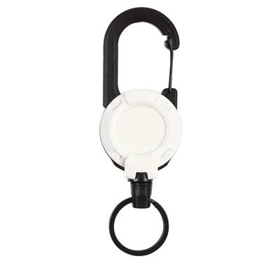 2023 New Outdoor Automatic Retractable Wire Rope Luya Tactical Keychain - Heavy Duty Carabiner Key Chains, Anti-Theft Multitool Carabiner Badge Holder for Camping, Fishing, Hunting (1 PC - White)