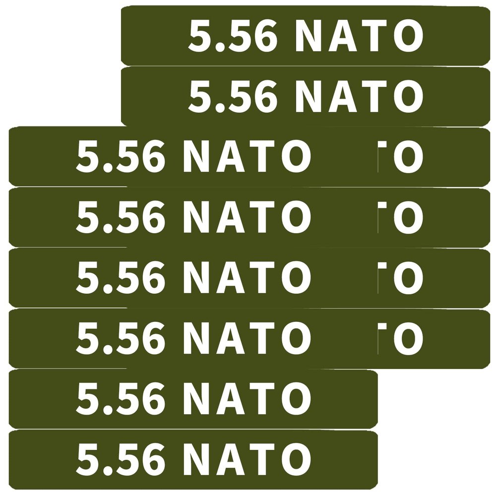 12 Pack Miaozhun 5.56 NATO Magazine Marking Bands 5.56 Magazine Caliber Identification(Army Green-White)